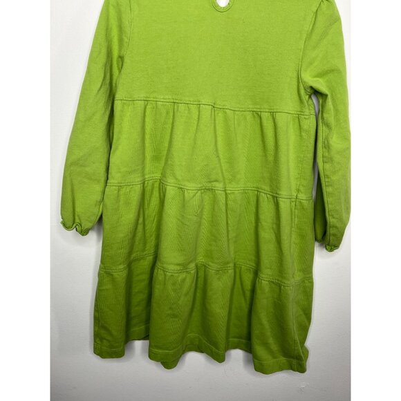 J Khaki Kids Dress | Girls 5 | Green Long Sleeve Owl Print Tiered Cotton - Picture 8 of 15